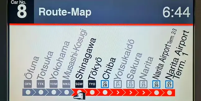 แผนที่เส้นทาง Narita Express