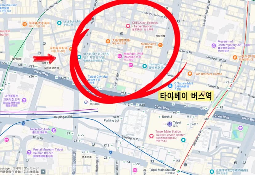 타이베이 시내 지도