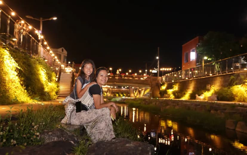 Gongju Travel | Best Night View Spots in Gongju ③ Jemincheon Stream