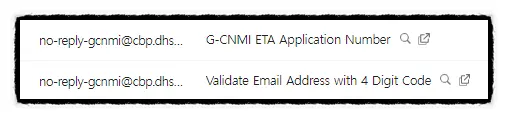 My email inbox showing the application confirmation