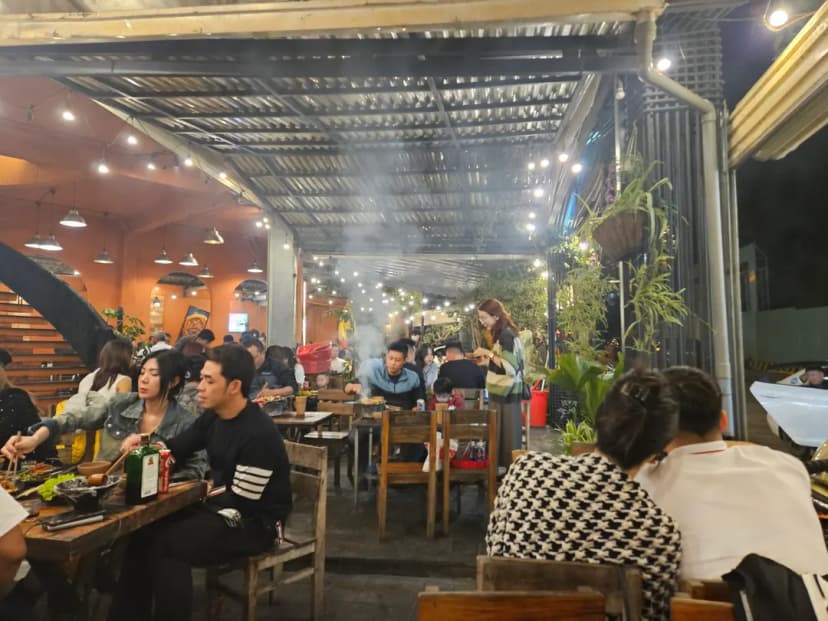Local crowd at Chu BBQ Da Lat