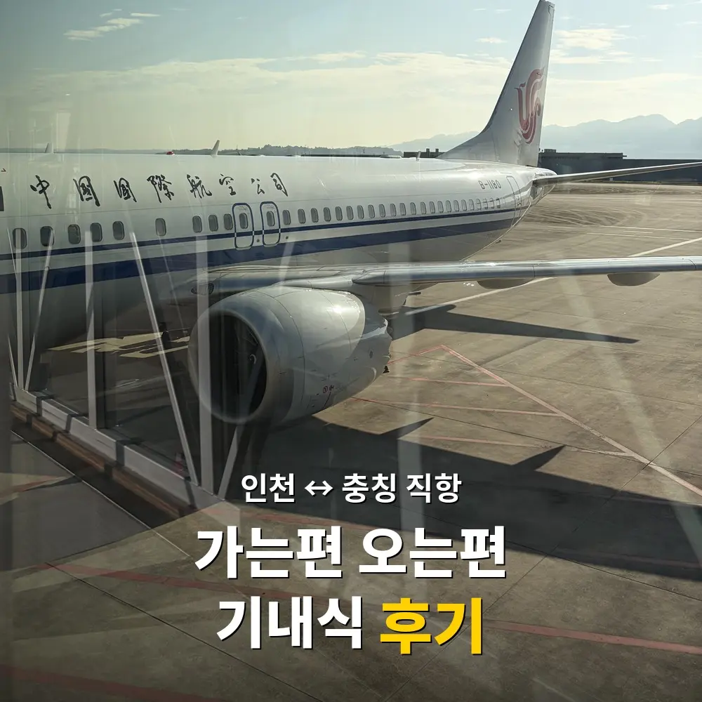 충칭 에어차이나 기내식 중국국제항공 인천 왕복 탑승기 후기