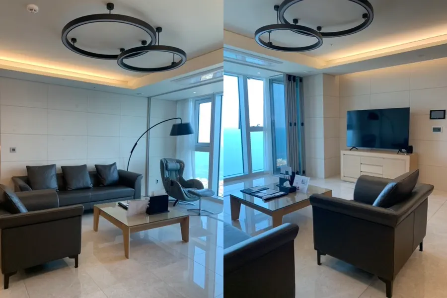 Interior of Ocean Junior Suite living area