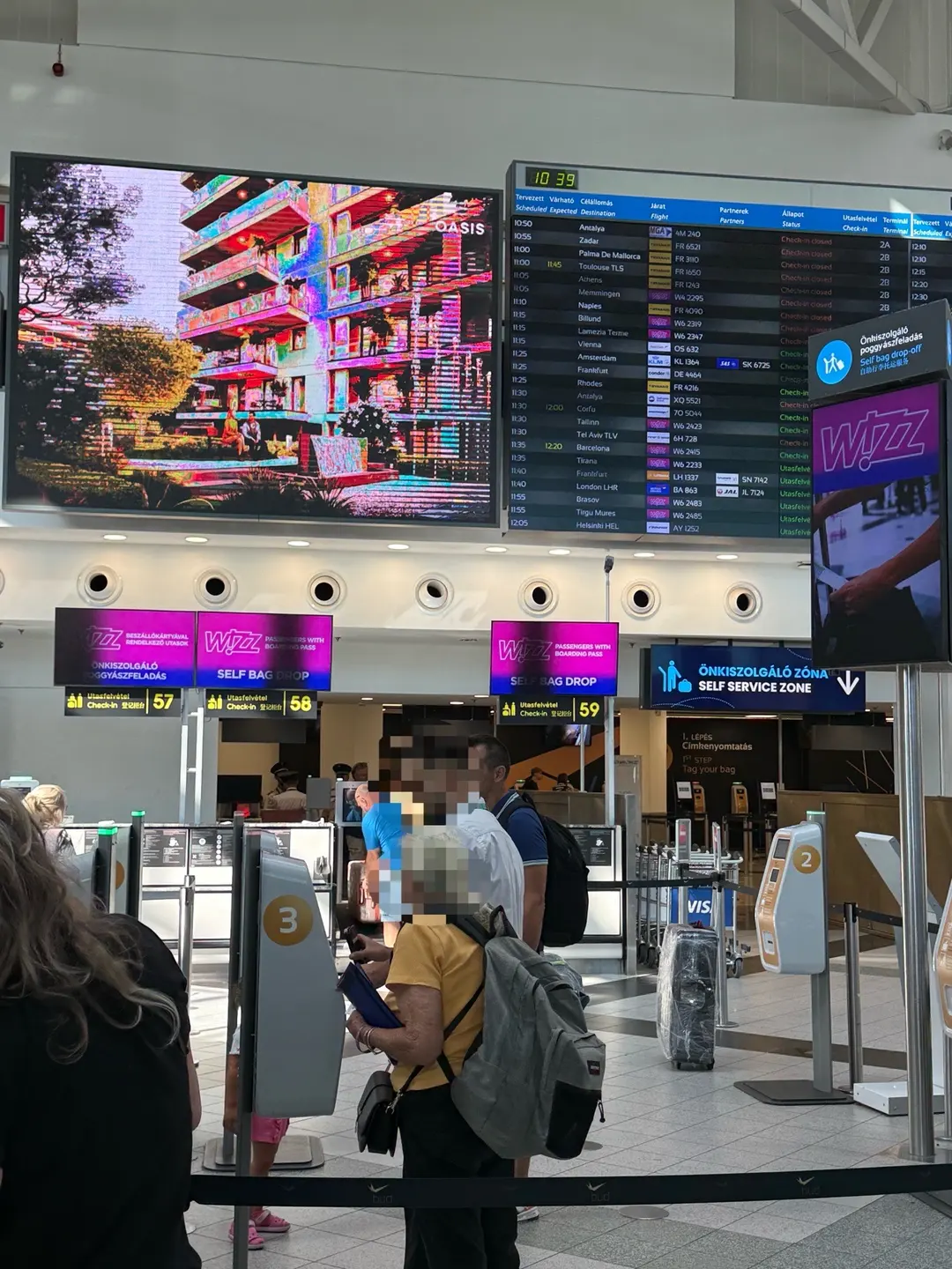 부다페스트 공항 위즈에어 Wizz air 셀프 수하물(Self bag drop) 부치기