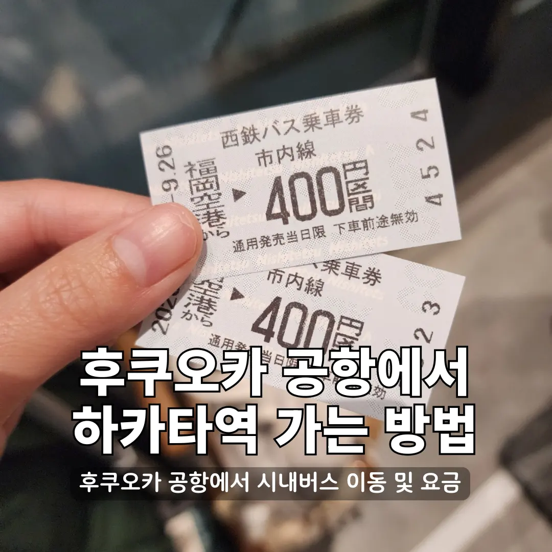 후쿠오카 공항에서 하카타역 가는 법, 시내버스 타는 곳부터 요금까지